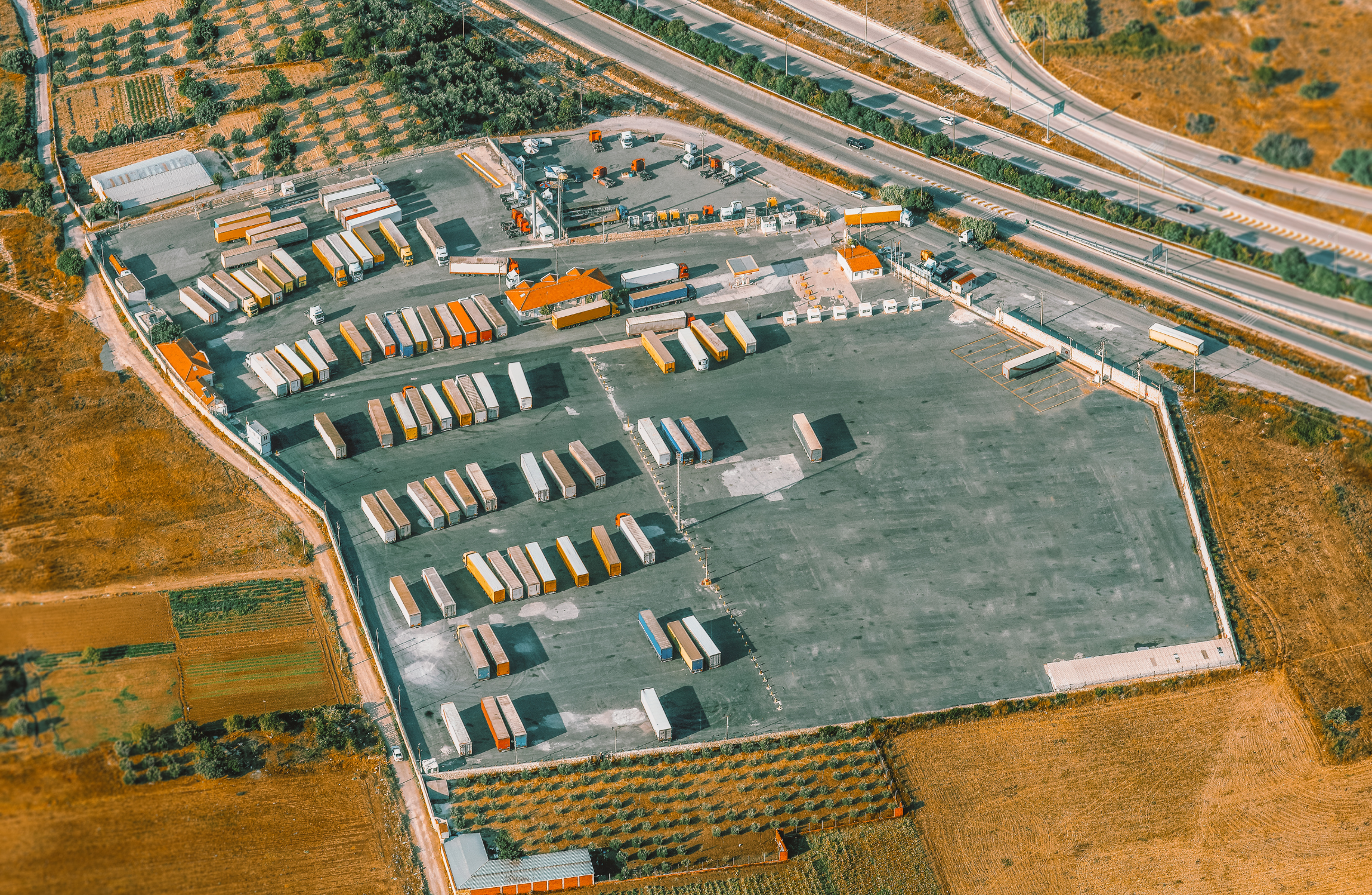 aerial view logistic park