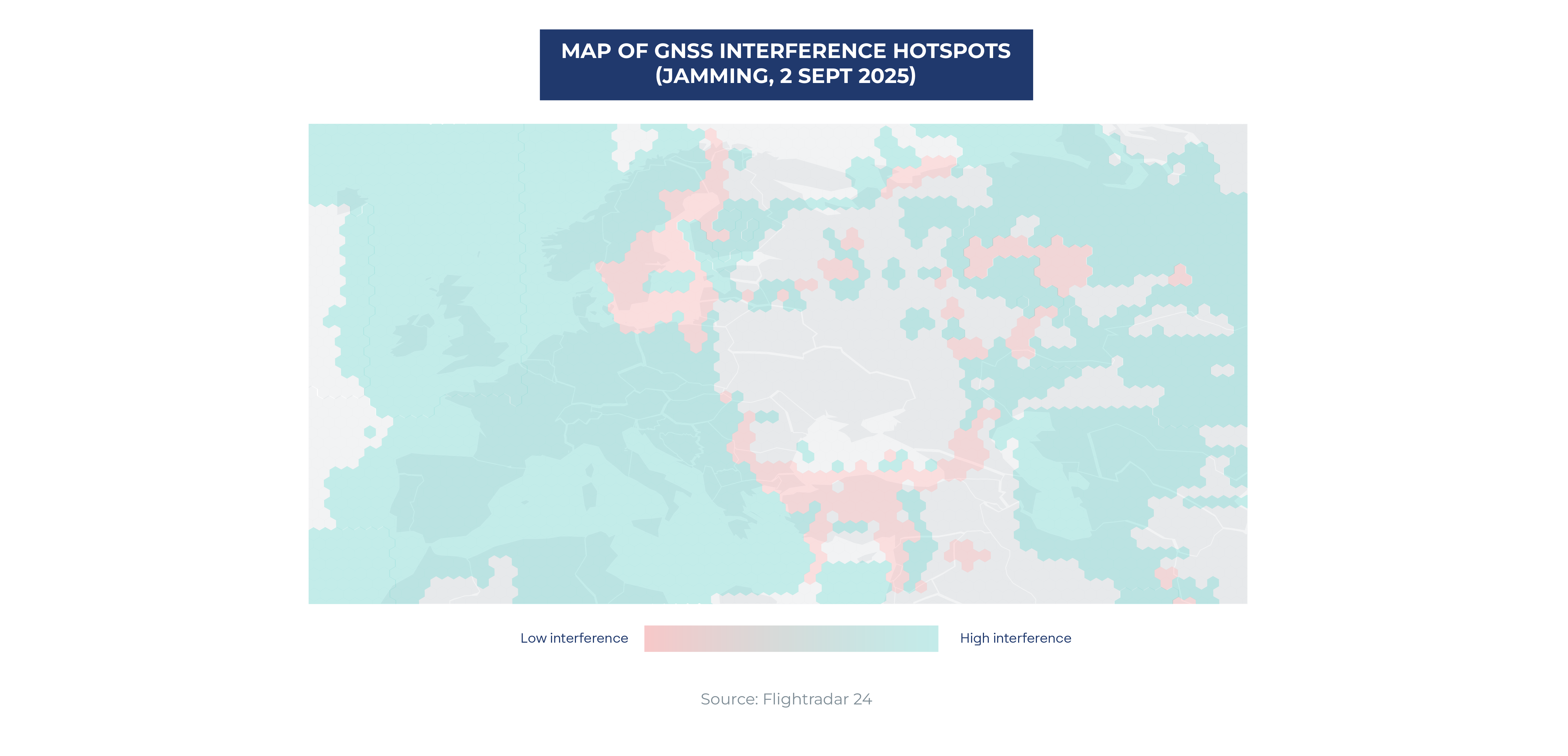 Map of GNSS interference hotspots