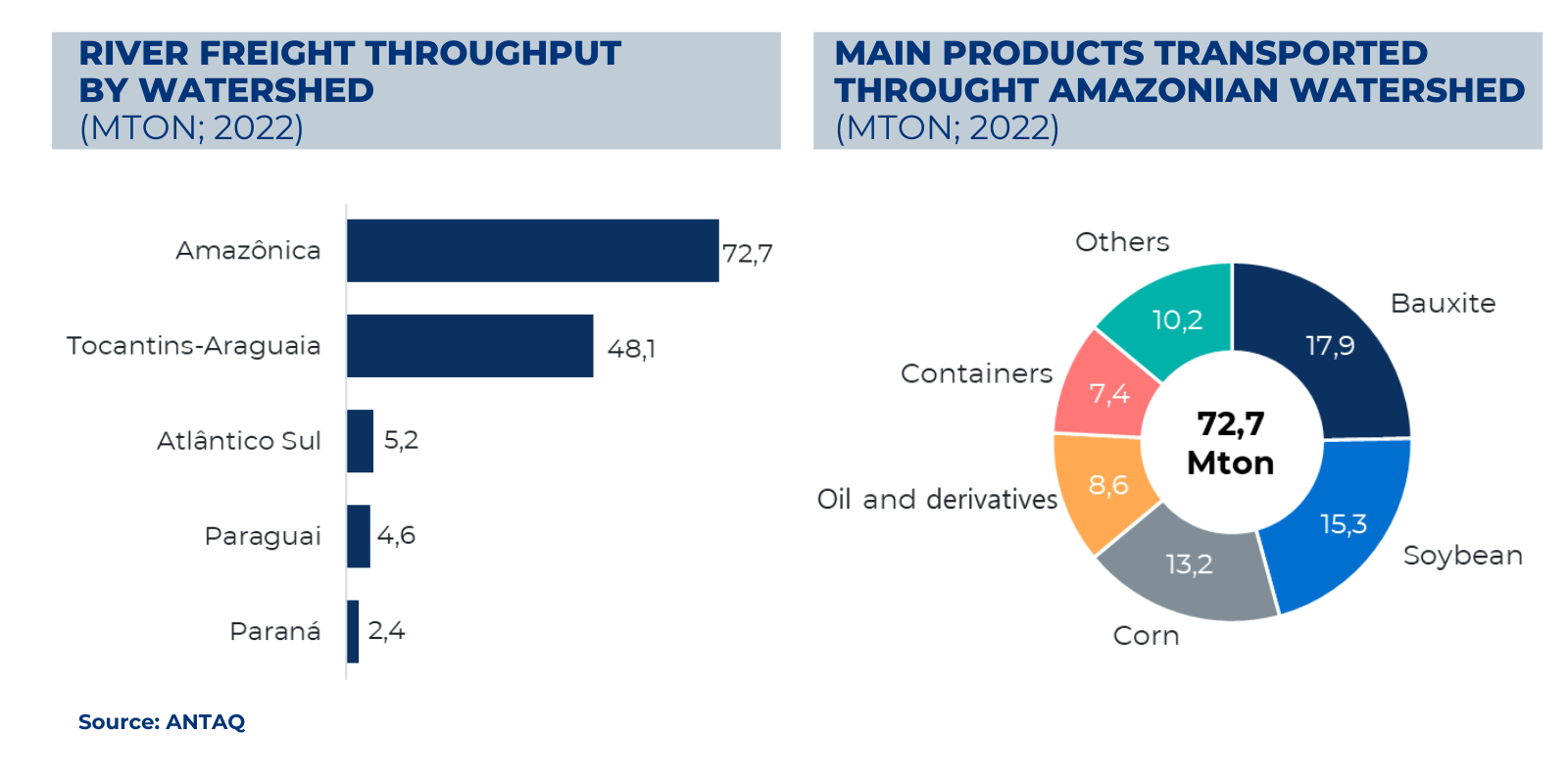 Main products transported throught Amazonian watershed